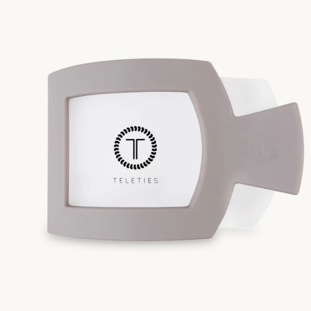 TELETIES LARGE Silver Flames Flat Square Hair Clip| MATTE |Pain Free| New W Tags